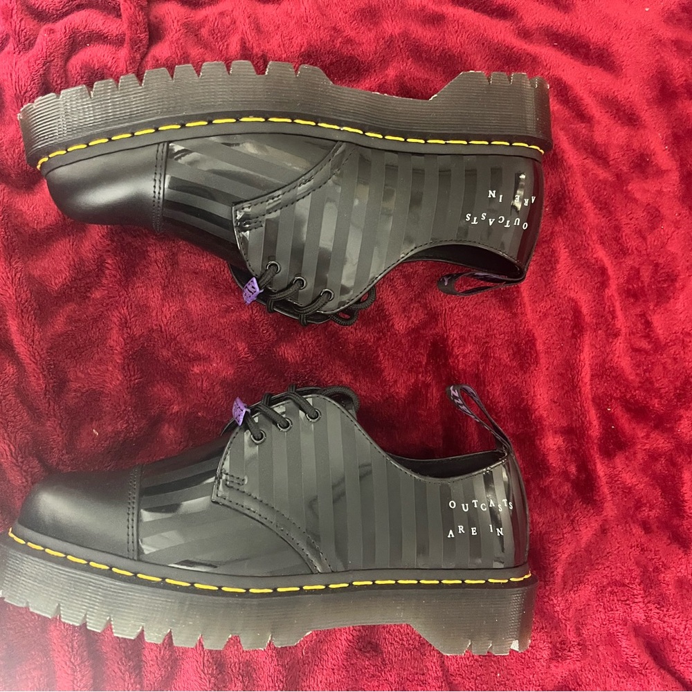 Wednesday Addams Dr. Martens Black Patent Leather Oxfords
